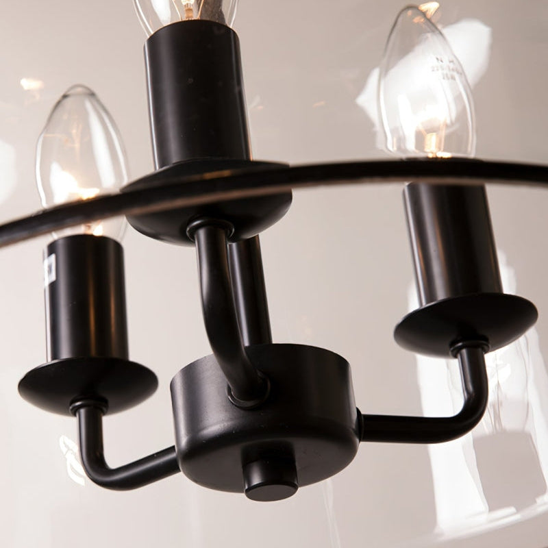 Retro Glass Bell Transparent Pendant Light