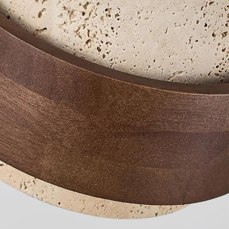 Moderne zylindrische Travertin-Steinsäule Pendelleuchte