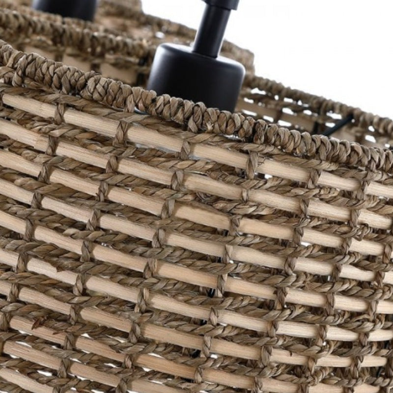 3 Light Handwoven Drum Farmhouse Pendant Light
