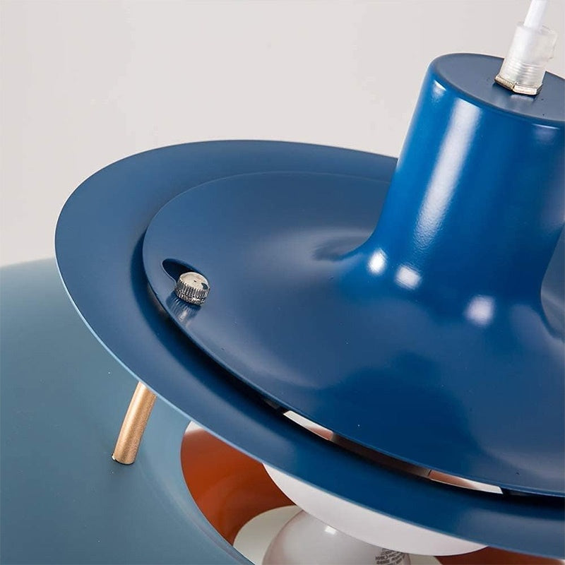 Danish Metal Pendant Light - Classic Multilayer Shade Lamp for Bedroom