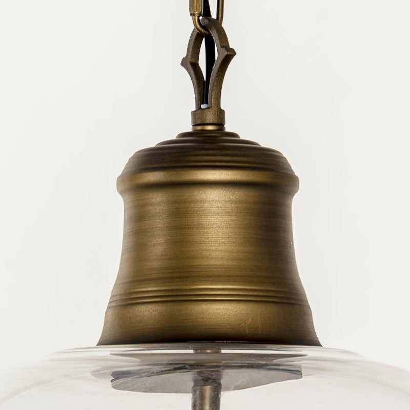 Retro Glass Bell Transparent Pendant Light