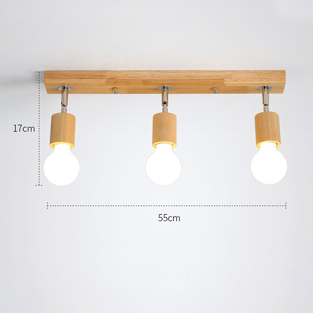 Nordic Track Lighting - Rotate Spotlight Wood Accent Modern