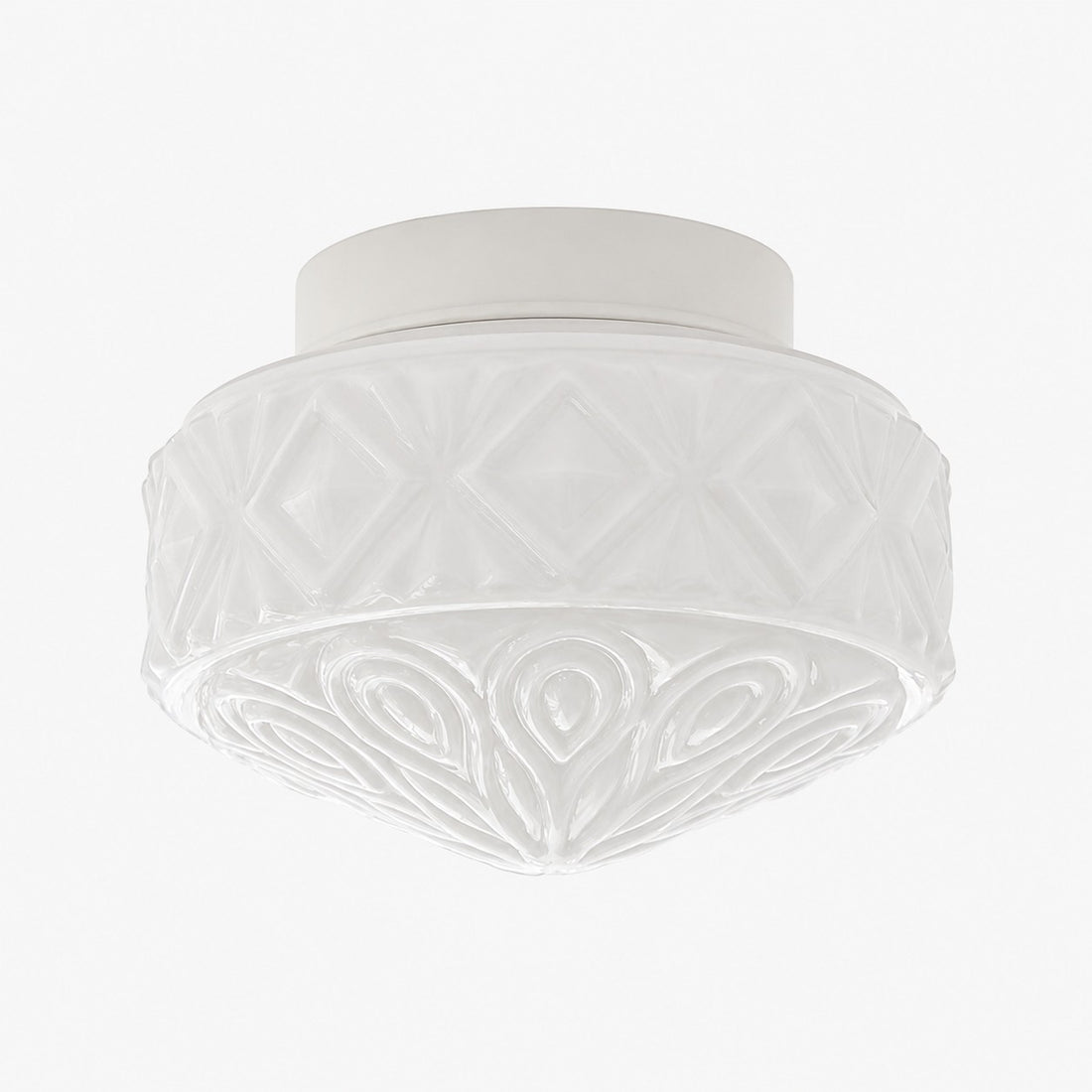 Milky white glass flush mount ceiling light