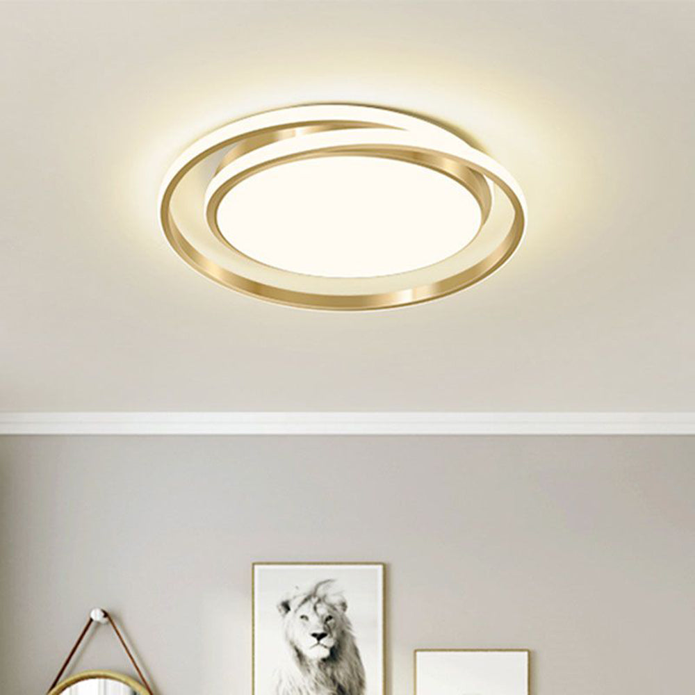 Metal LED Circle Ceiling Light - Modern Acrylic Design for Bedroom