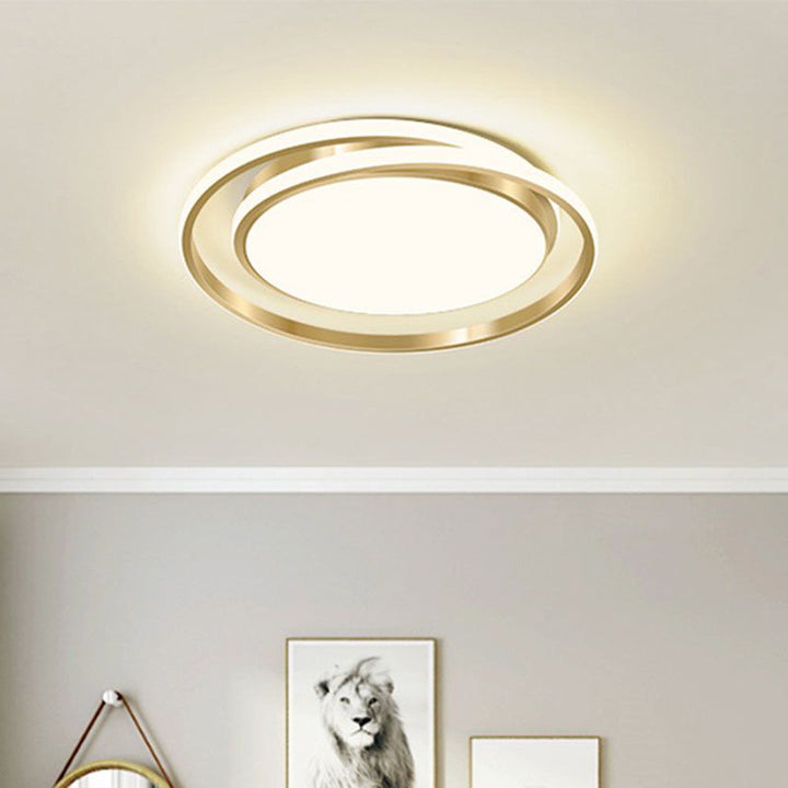 Metal LED Circle Ceiling Light - Modern Acrylic Design for Bedroom