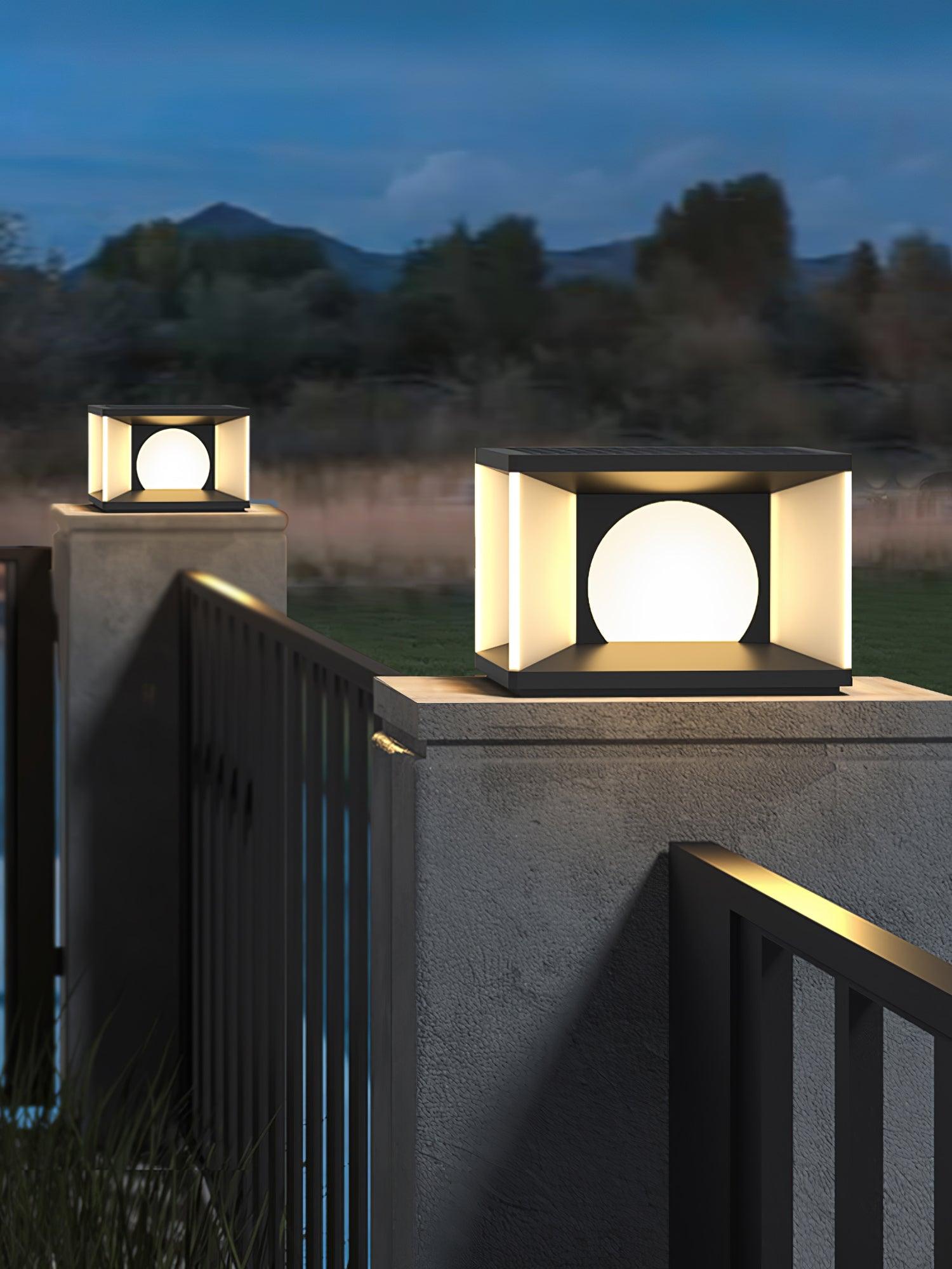 Eclipse Cube Outdoor Post Light - Weatherproof Garden & Pathway Lighting