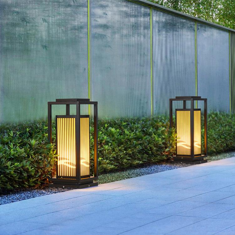 Quadratische Käfig-Gartenleuchte – Metall-Retro-Klassiker-Dekorlampe für den Außenbereich