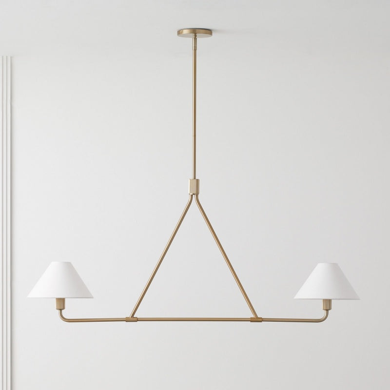 Diora Chandelier - Modern Metal Fixture with Linen Shades