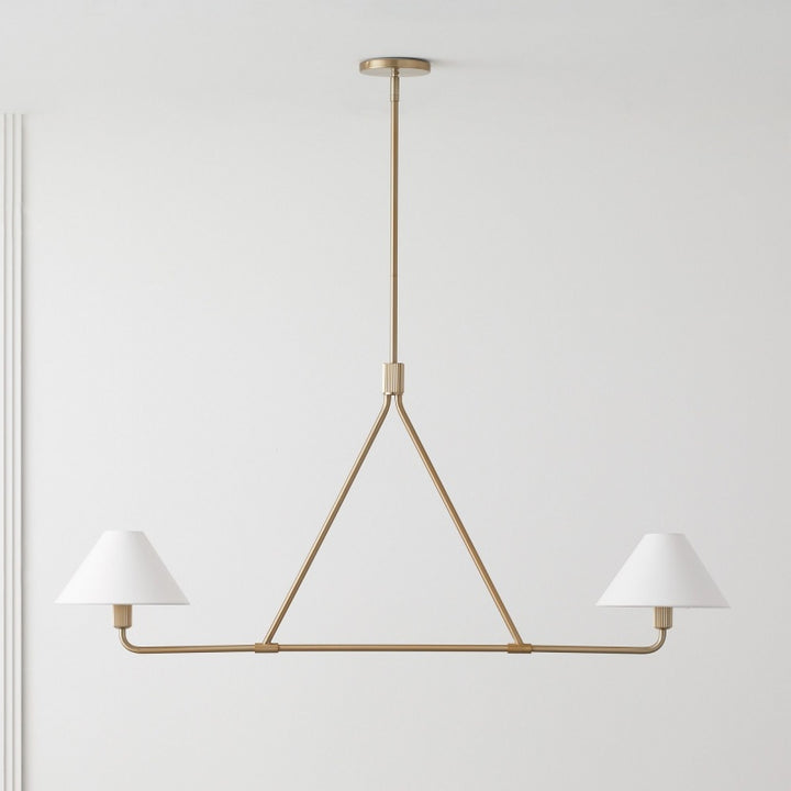 Diora Chandelier - Modern Metal Fixture with Linen Shades