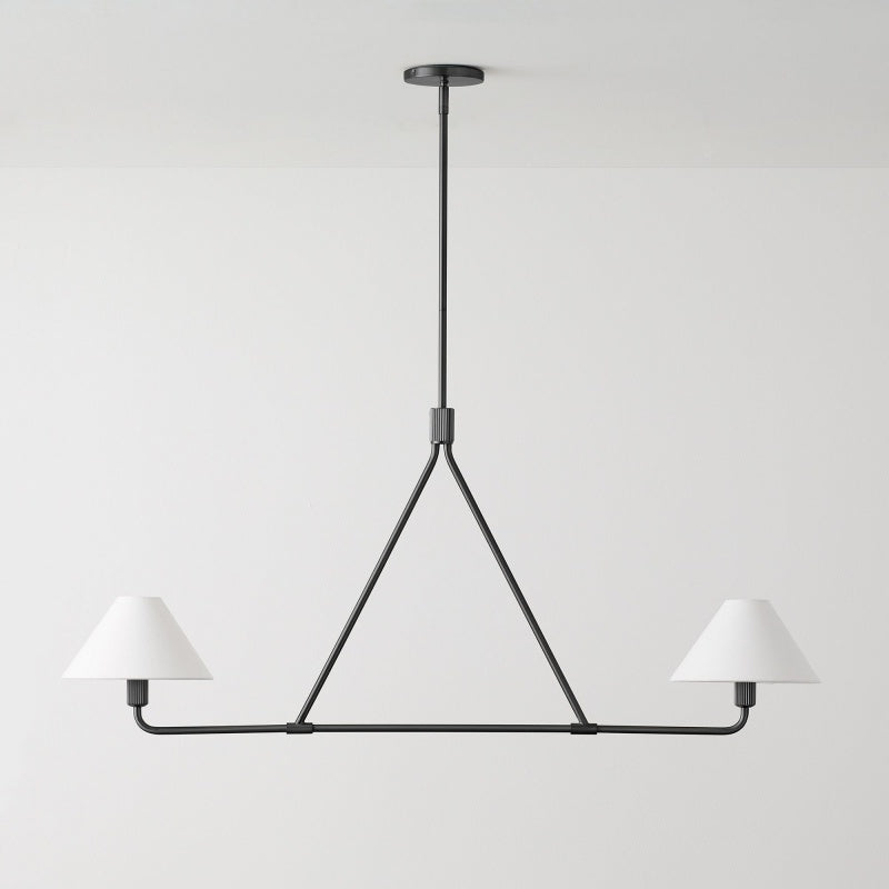 Diora Chandelier - Modern Metal Fixture with Linen Shades