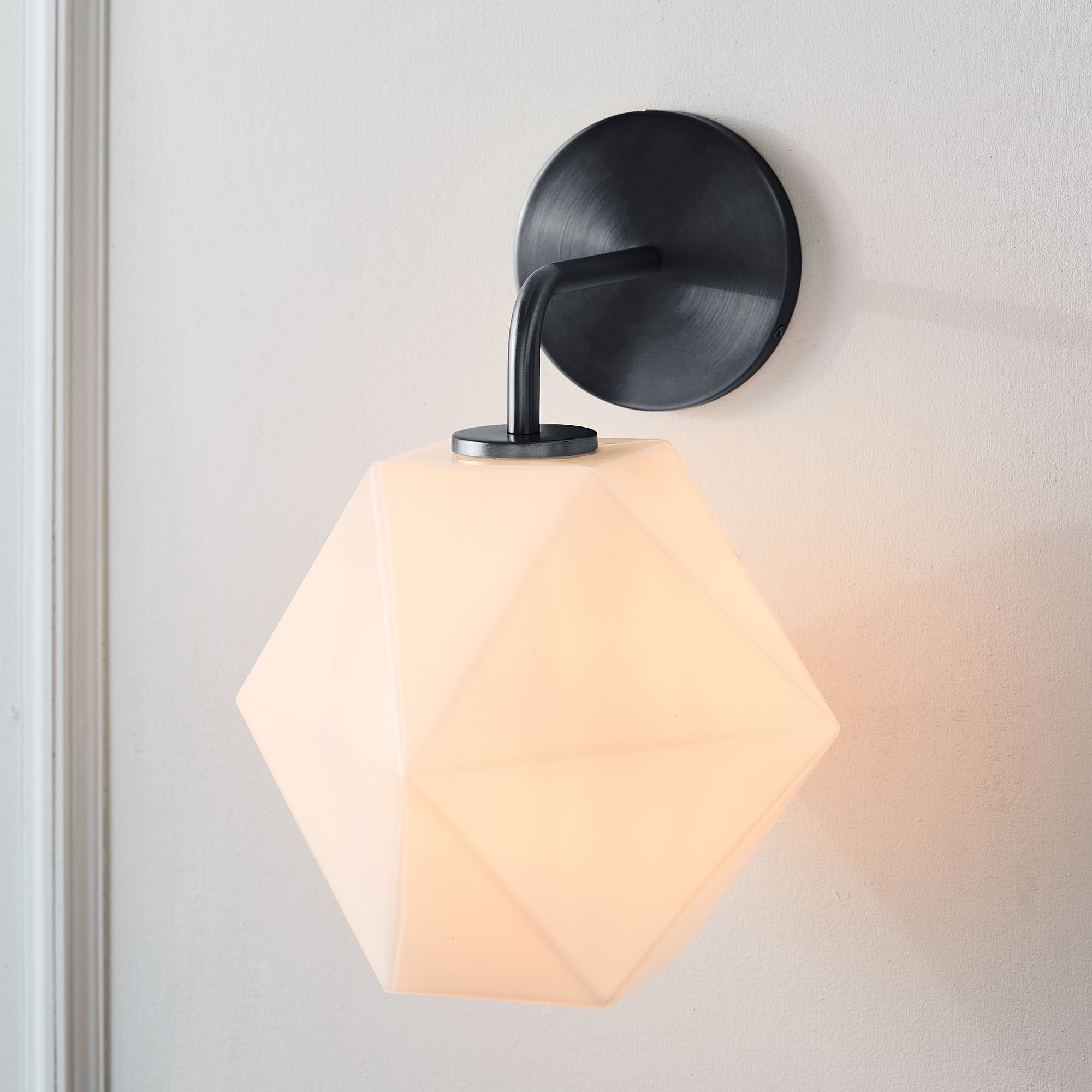 Talvior Geometric Modern Bathroom Sconce - Faceted Shade Light in Luxe Finishes