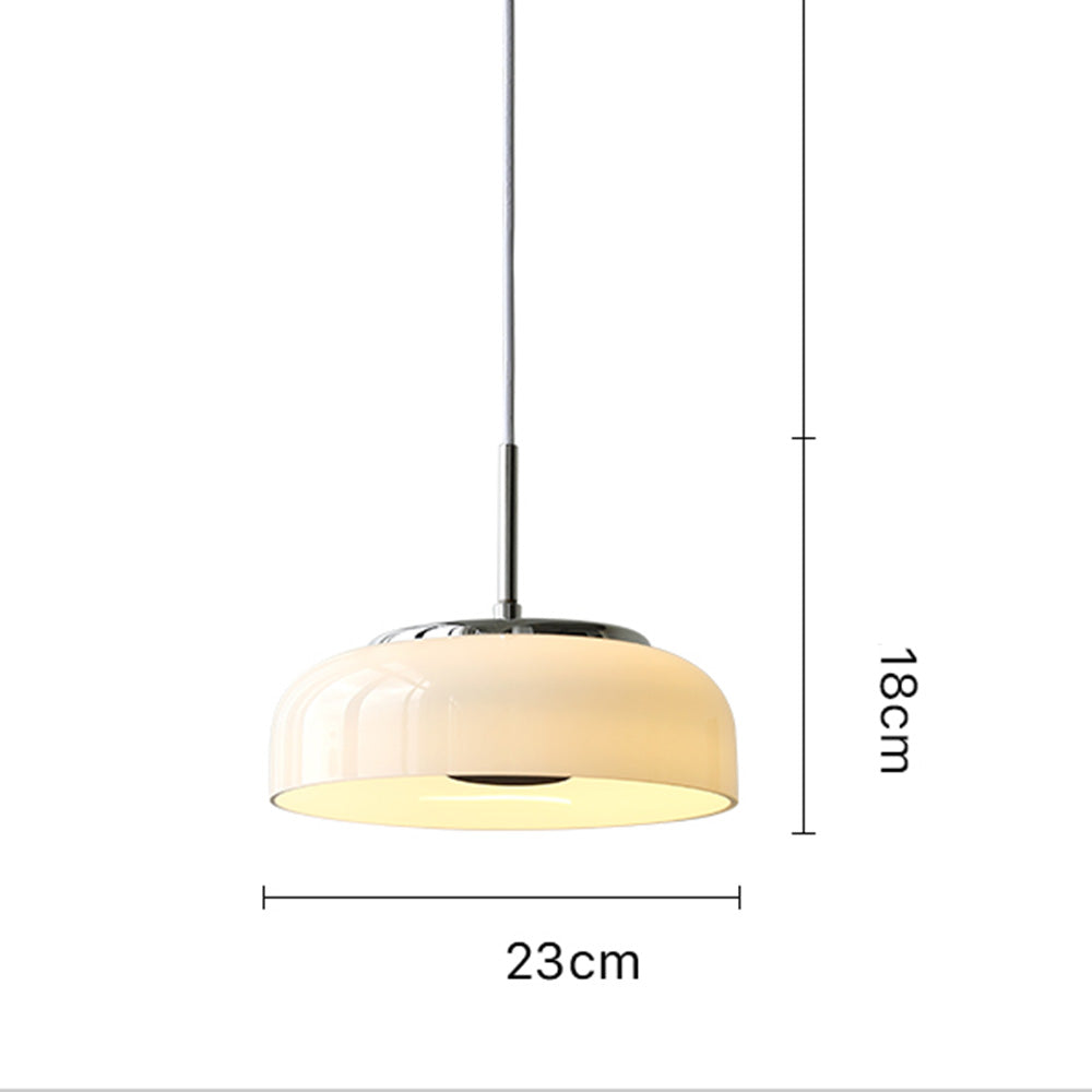 Nordic Glass Pendant Light - Bauhaus Bowl Shaped Lamp for Dining Room