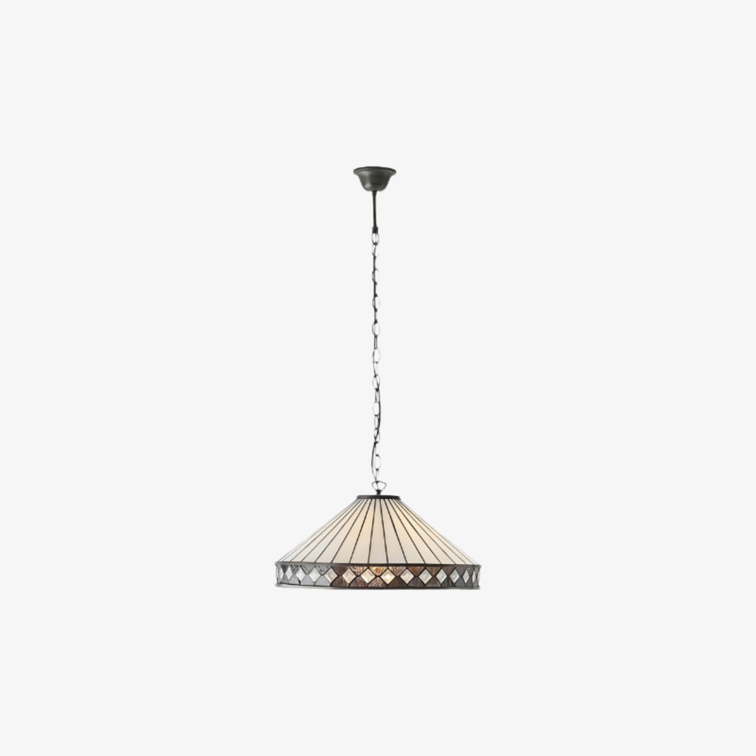 TF Fargo Pendant Light - Tiffany Style Lighting with an Art Deco Shade and Adjustable Chain