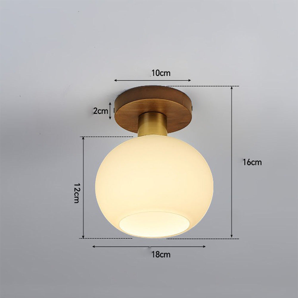 Nordic Walnut Ceiling Light – Minimalist Hallway Lighting Fixture