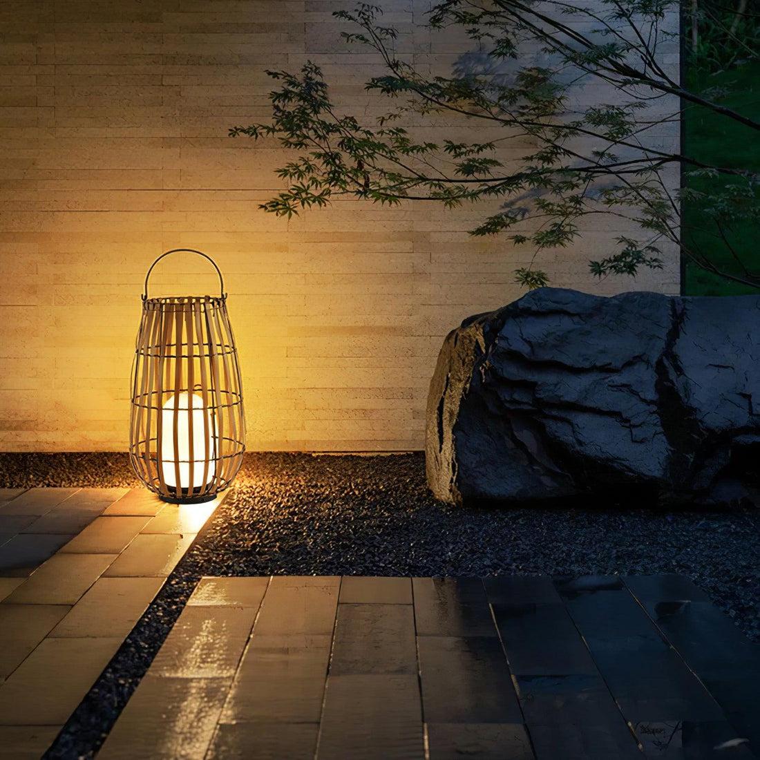 Tropic Braid Outdoor Lamp - Faux-Rattan Metal Waterproof