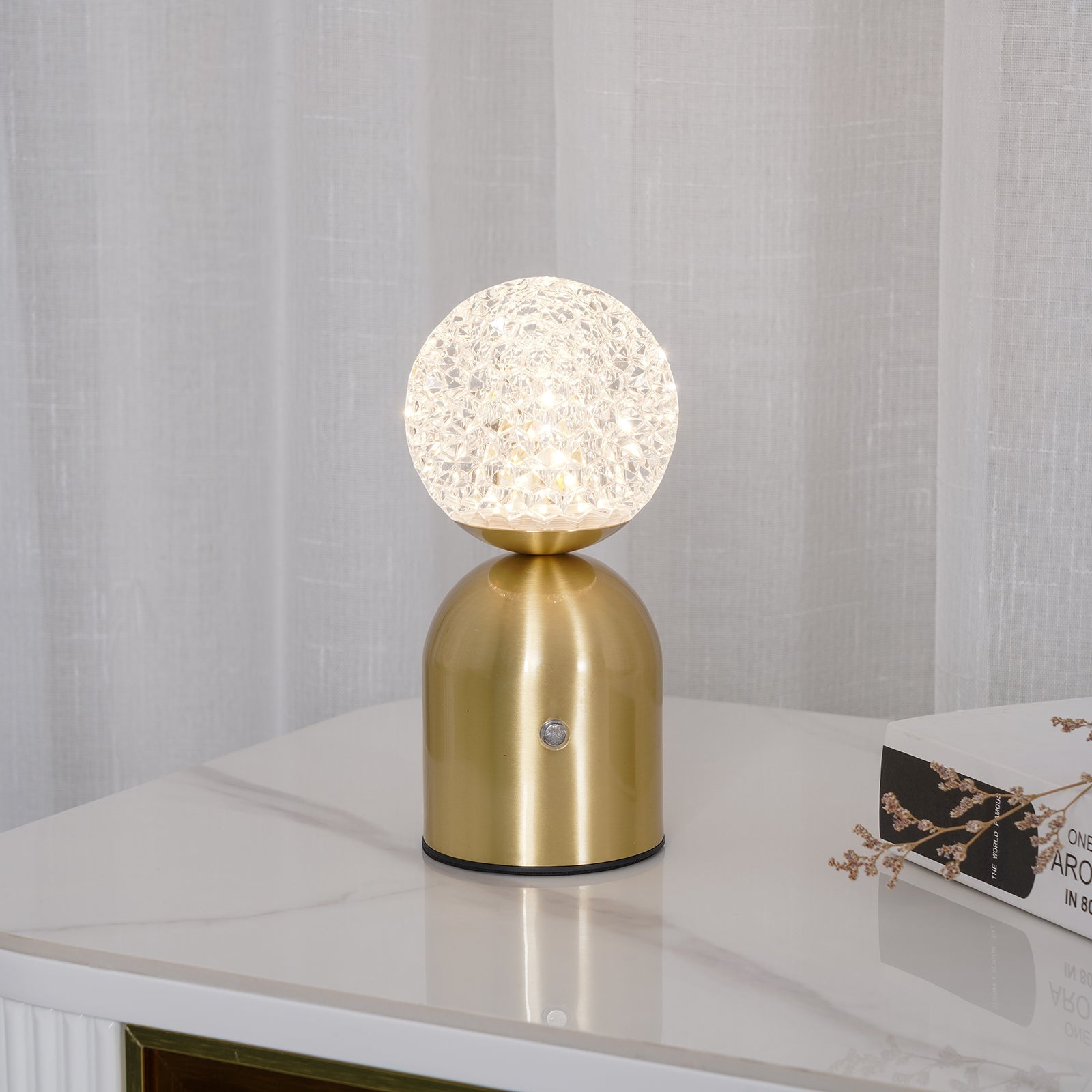 Battery Table Lamp - Modern Acrylic Lampshade Light for Bedroom