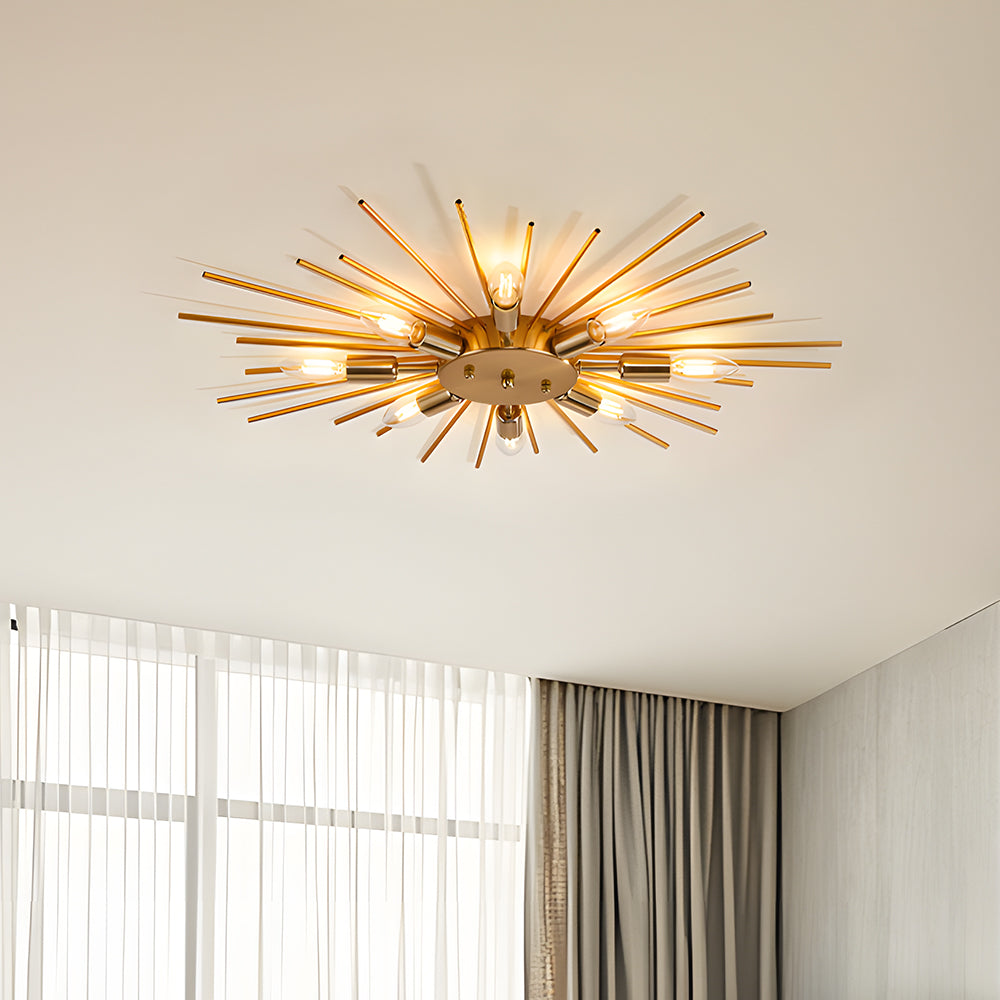 8 Lights Modern Aluminum Ceiling Light – Industrial Living Room Design