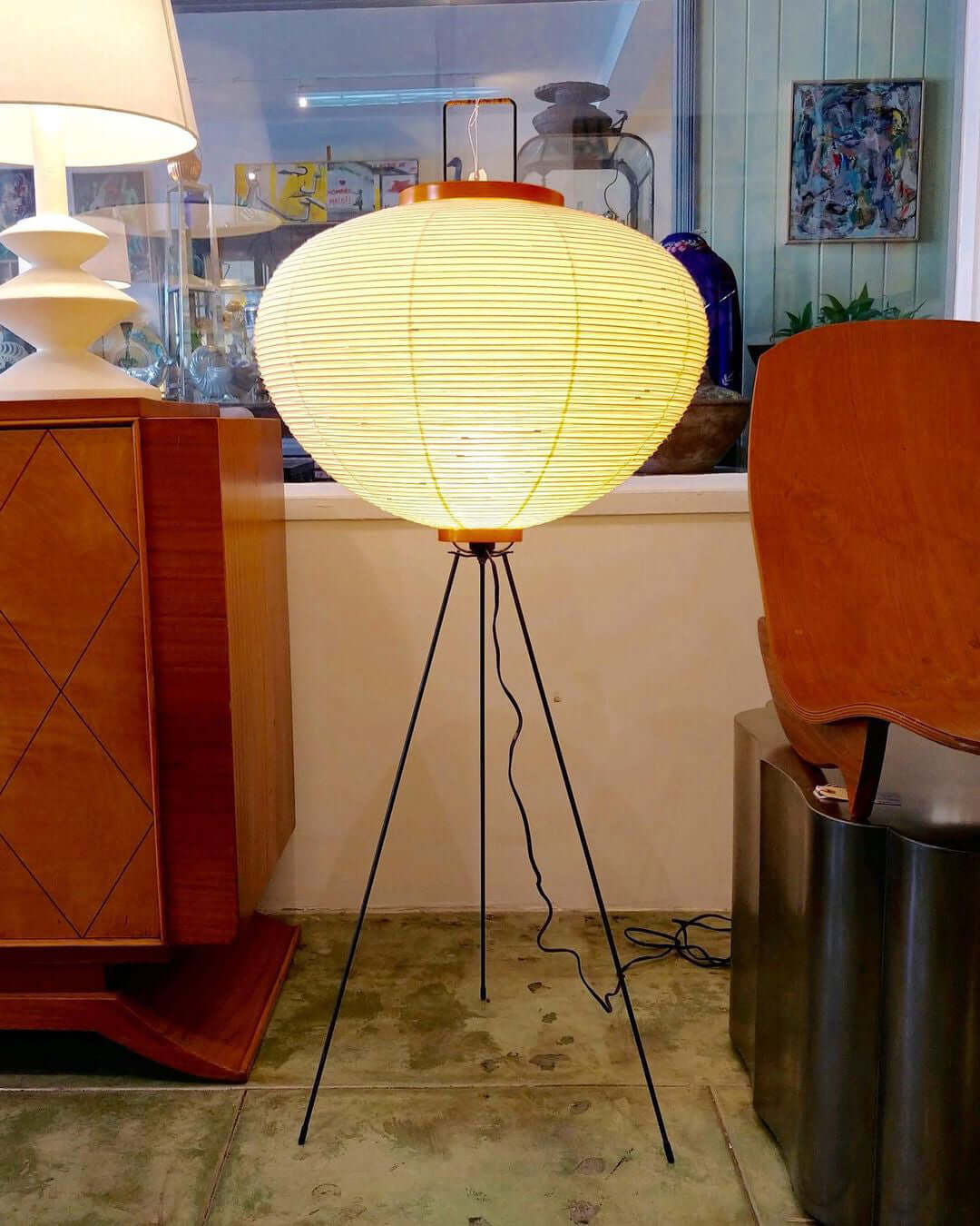 Rice Paper Floor Lamp - Bamboo Frame Soft Light for Living Room