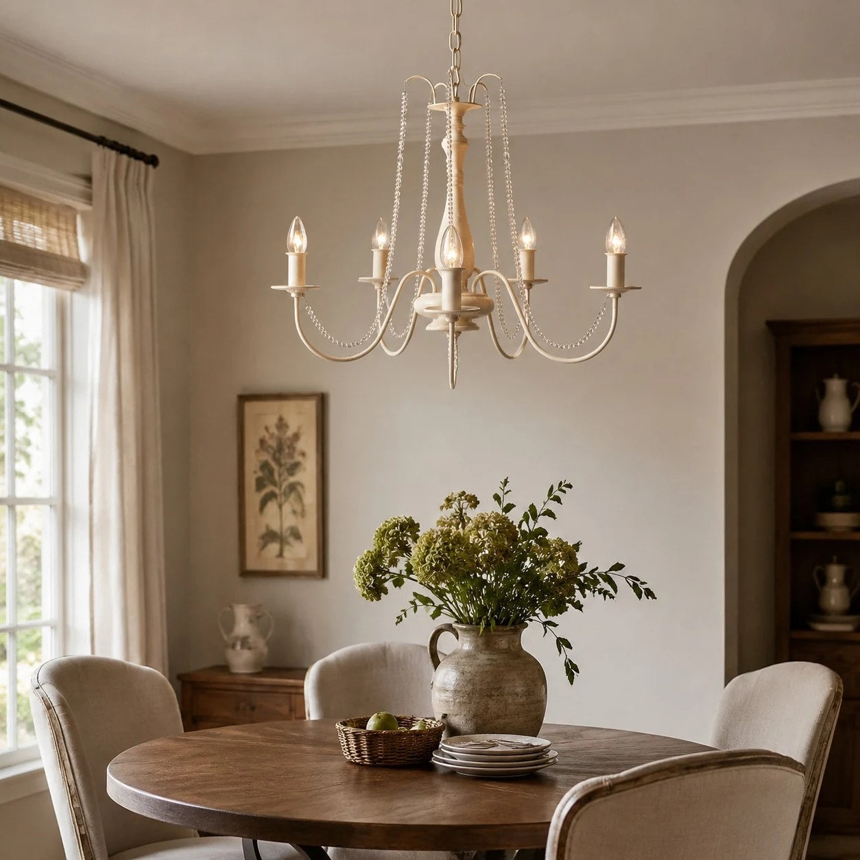 Vintage French Crystal Candle Chandelier