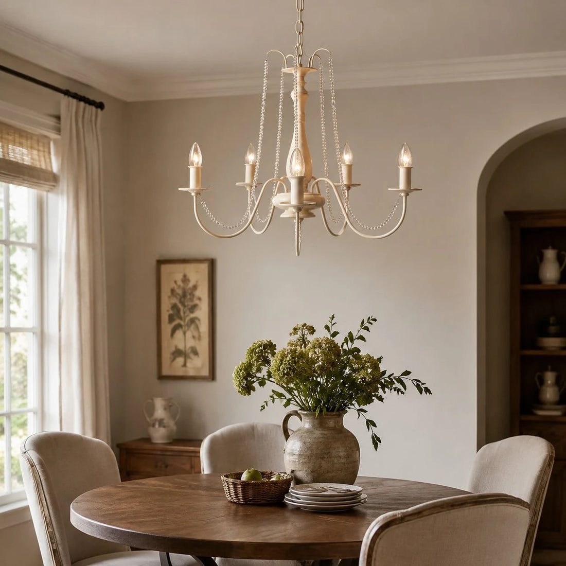 Vintage French Crystal Candle Chandelier