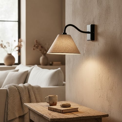 Lumweve Wall Light - Pleated Look Shade Refined Sconce for Corridor and Study