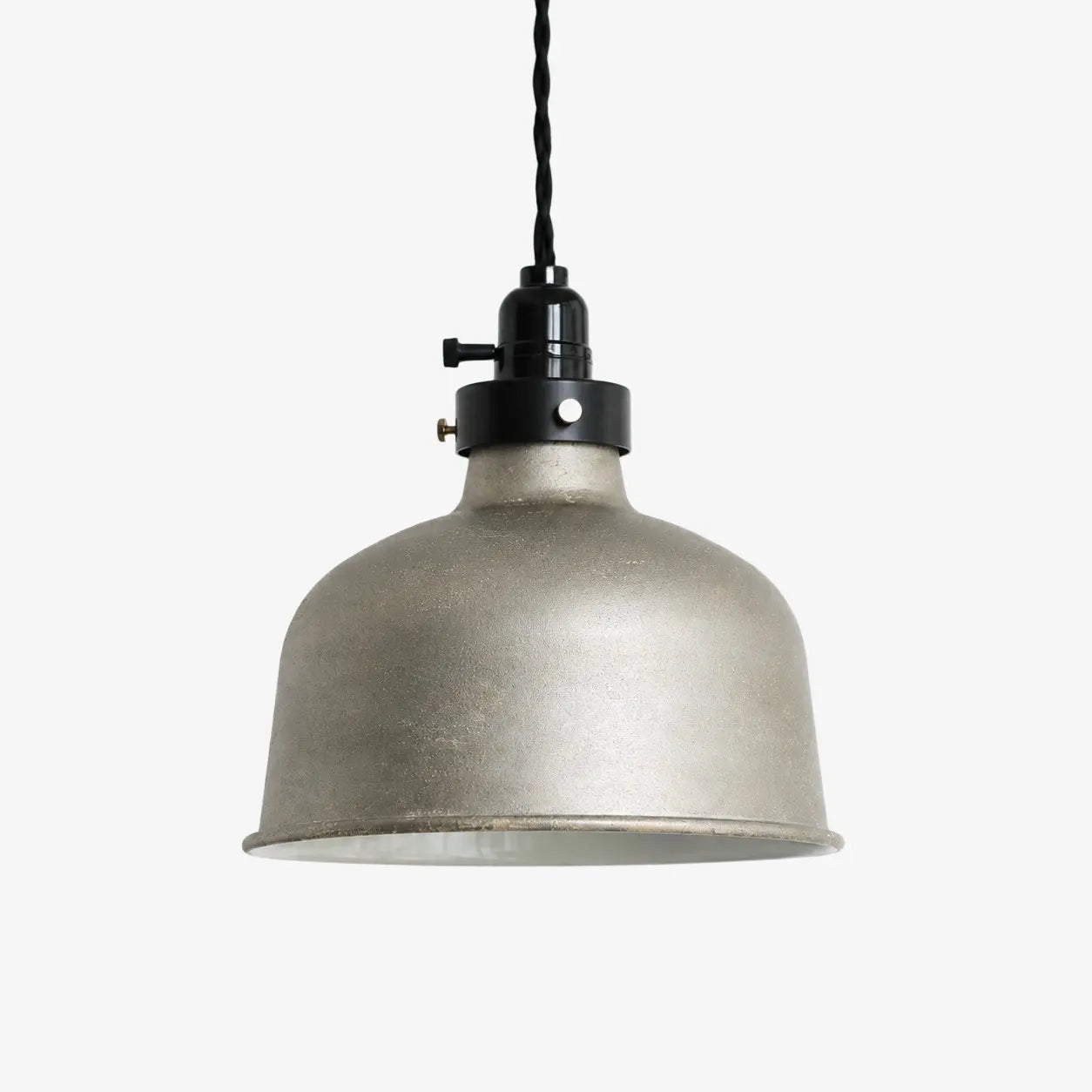 Distressed silver pendant light
