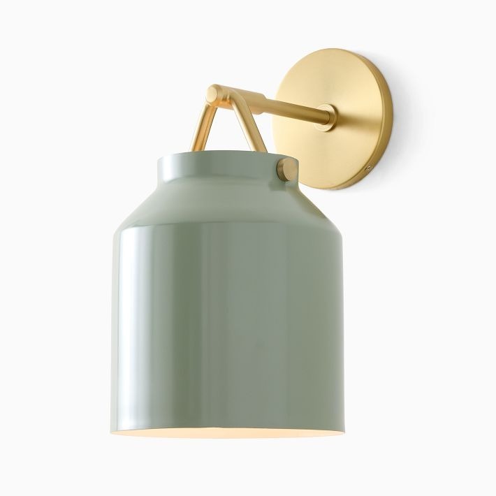 Hanton Brass Damp Rated Sconce - Modern Glass Wall Light for Bathroom