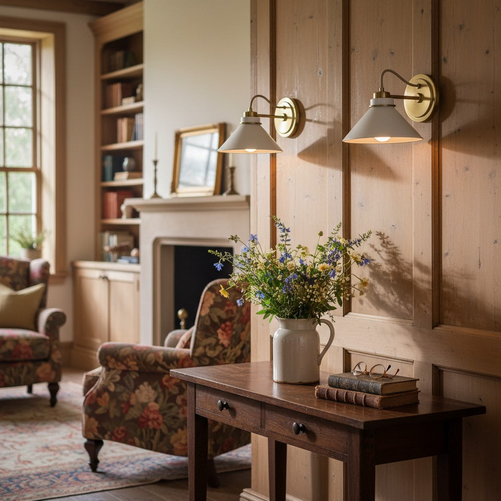 Aurenza Metal Wall Sconce - Farmhouse Tapered Design Wall Light