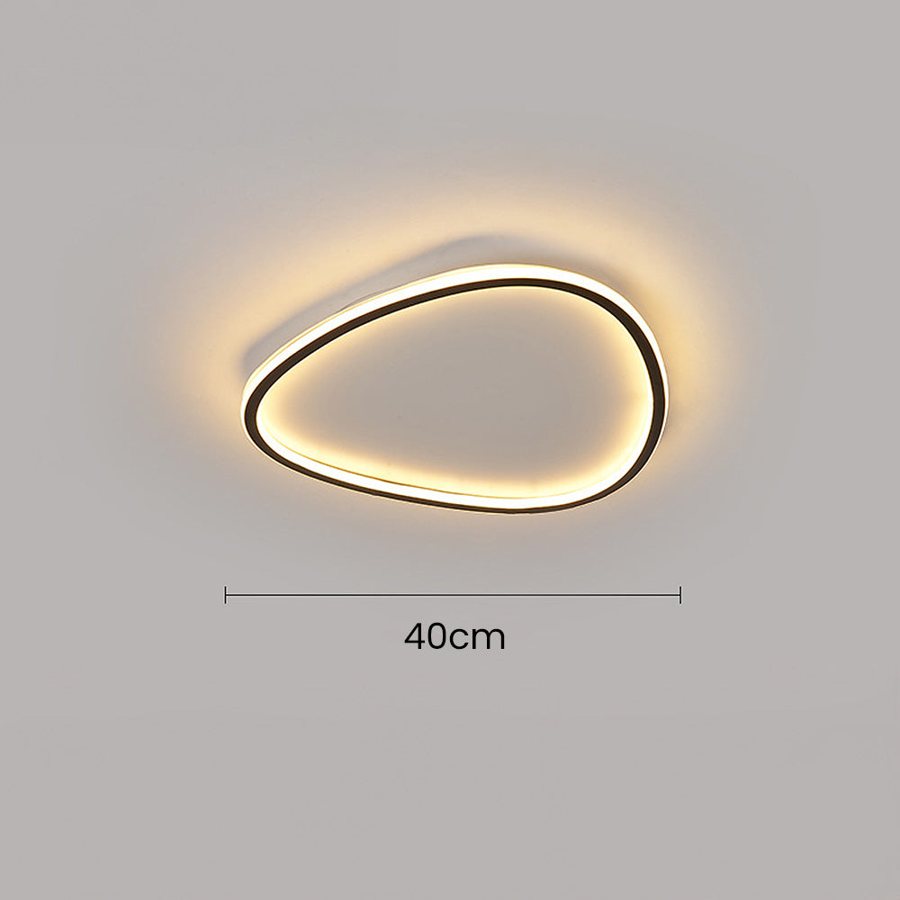 Nordic LED Ceiling Light - Black Oval Design Lamp for Modern Bedroom