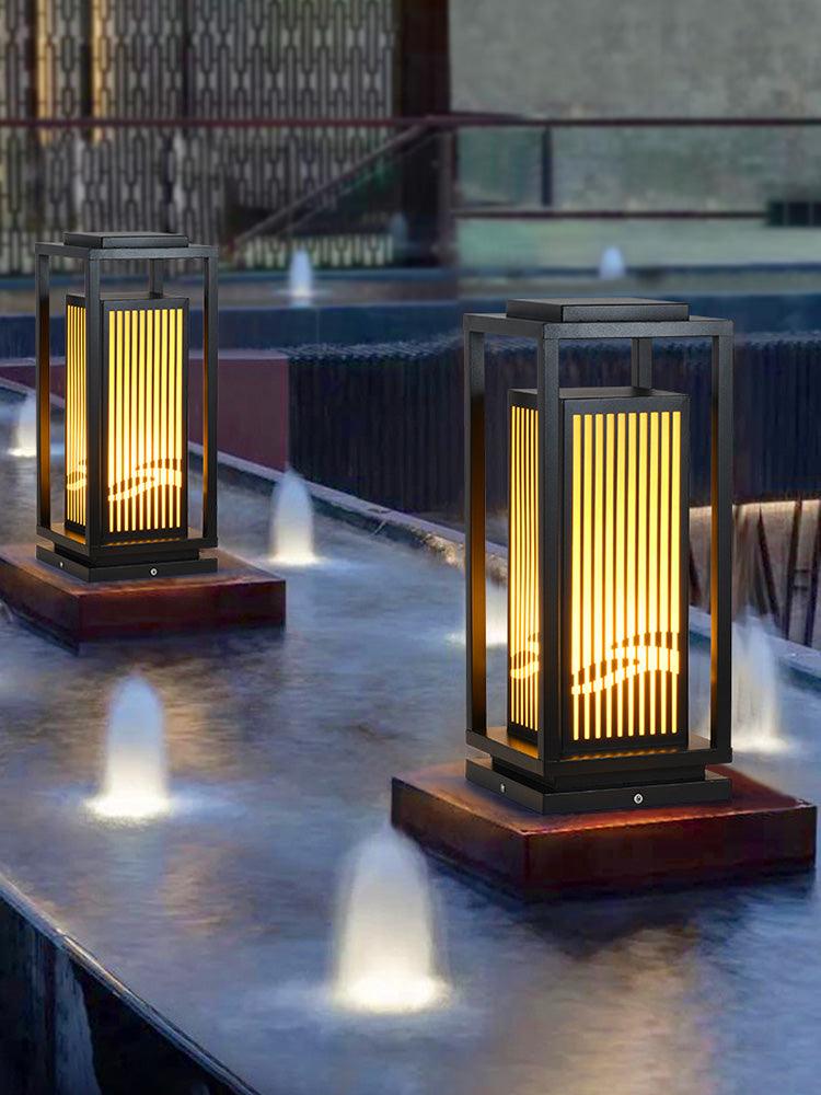 Quadratische Käfig-Gartenleuchte – Metall-Retro-Klassiker-Dekorlampe für den Außenbereich