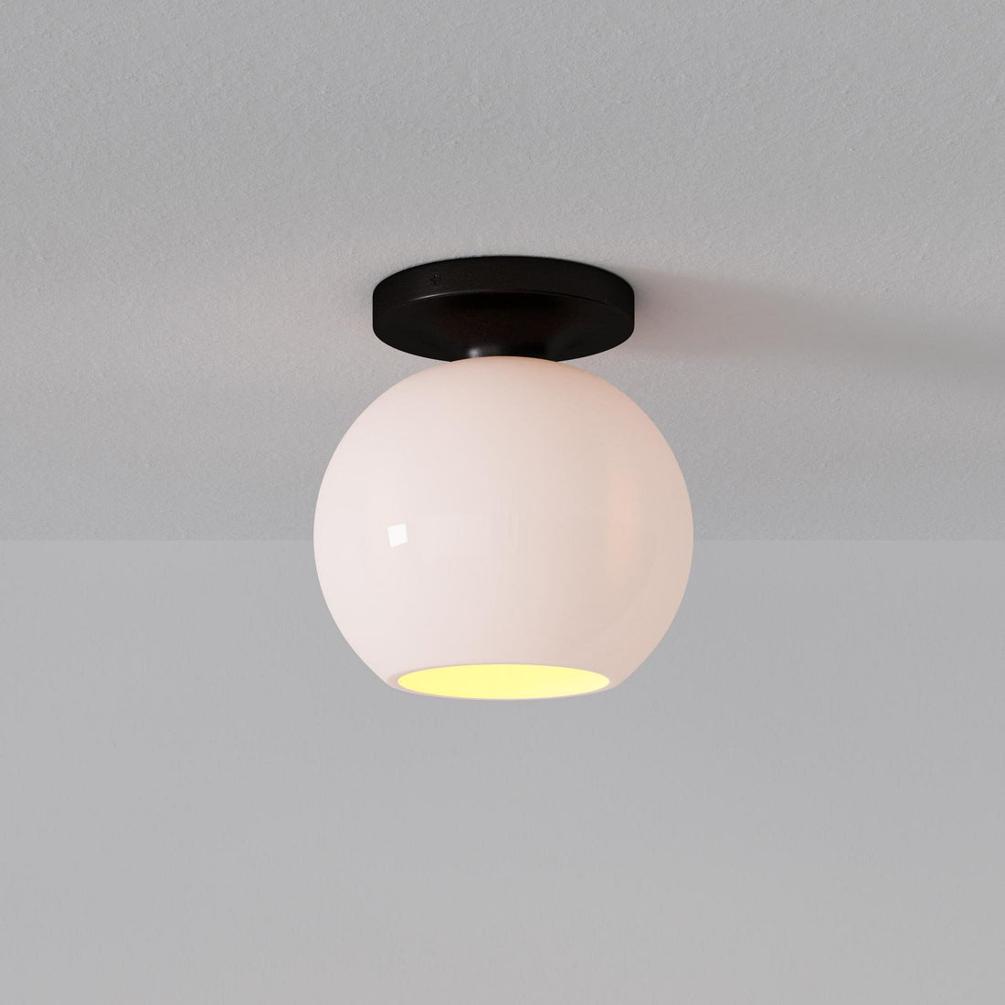 Selvion Modern Globe Ceiling Lamp - Damp-Rated Bathroom Lighting - Luxe Glass Shade