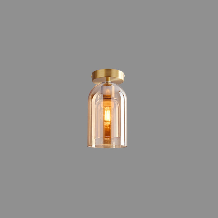 Contemporary Glass Ceiling Fixture – Semi-Flush Modern Lighting