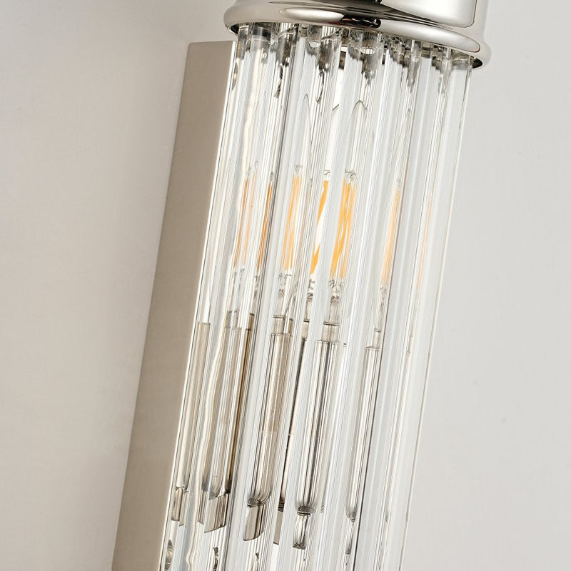 Bravira Ribbed Cylindrical Glass Wall Sconce - Modern Nordic Wall Light for Hallway and Living Space U03