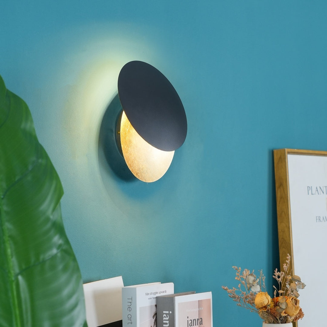 Verstellbare Wandlampe Mit Künstlerischer Eclipse-Scheibe Für Flur Und Schlafzimmer