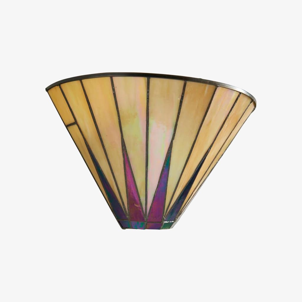 TF Dark Star Art Deco Star Tiffany Wandleuchte – Geometrische Buntglasleuchte für Flur und Wohnzimmer