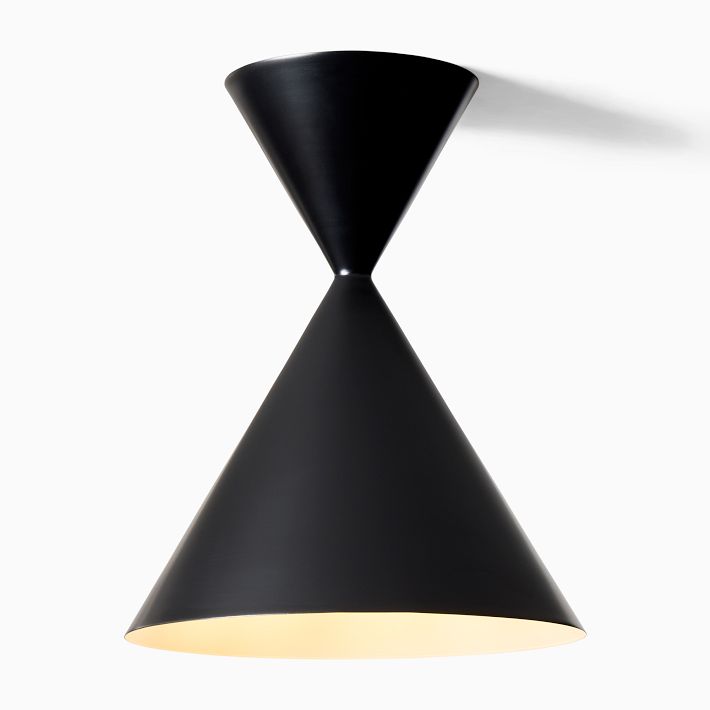 Brivana Metal Semi-Flush Ceiling Light - Modern Cone Lamp for Hallway