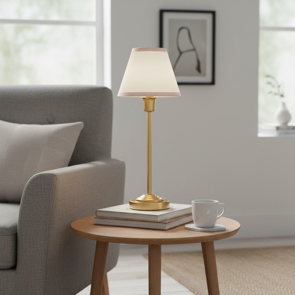 Bronzuno Textured Fabric Desk Lamp – Modern Metal Base Lighting for Offices or Lounges