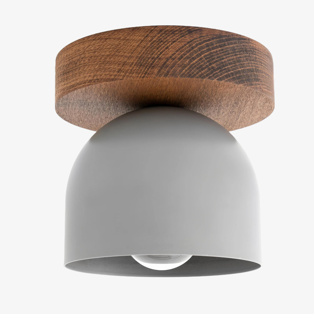 Metio Dome Moderne rustikale Deckenleuchte – Holz- und Metallfusion