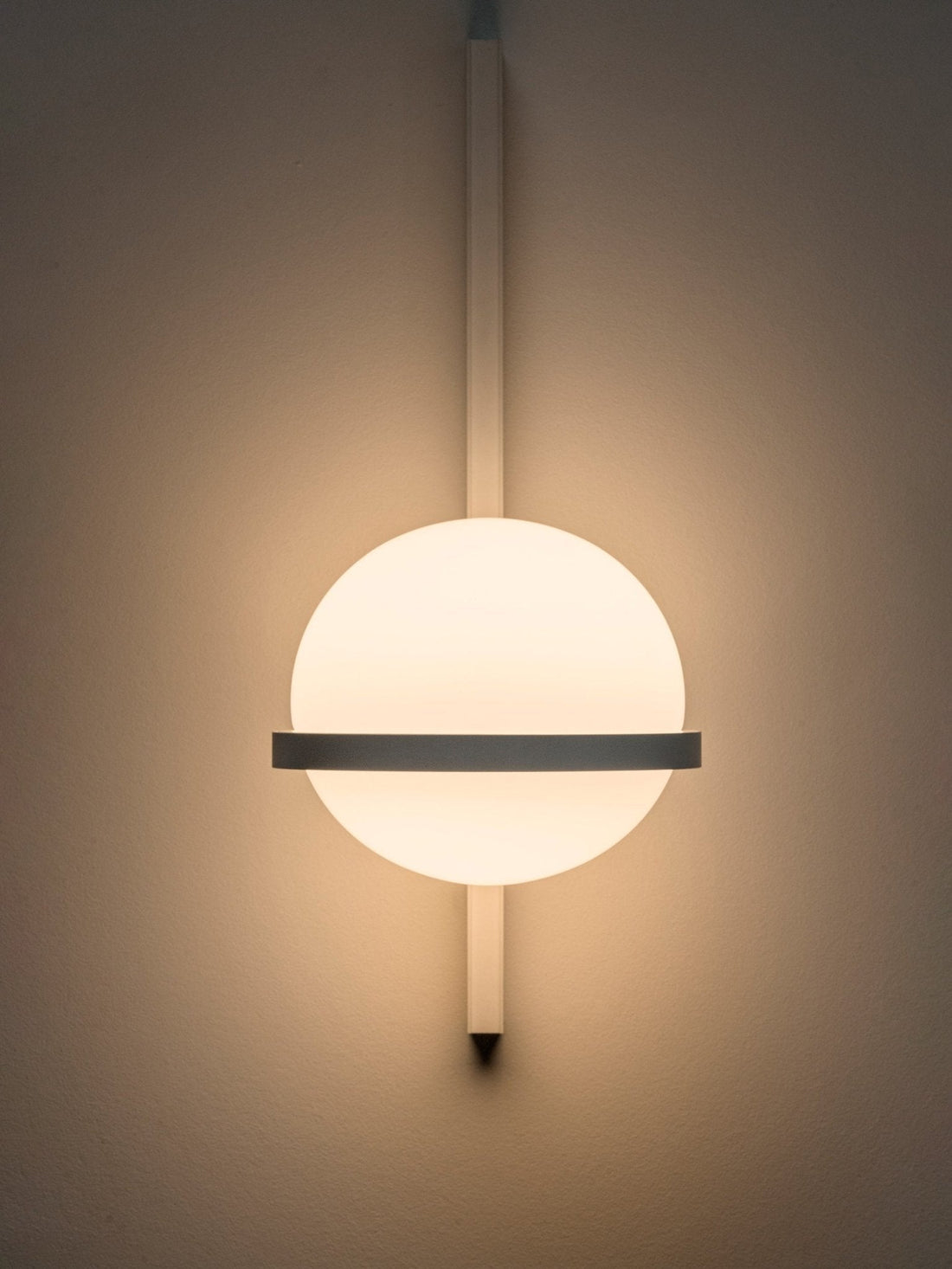 Modern Metal Wall Light - Black Frame Glowing Sphere Lamp for Garden