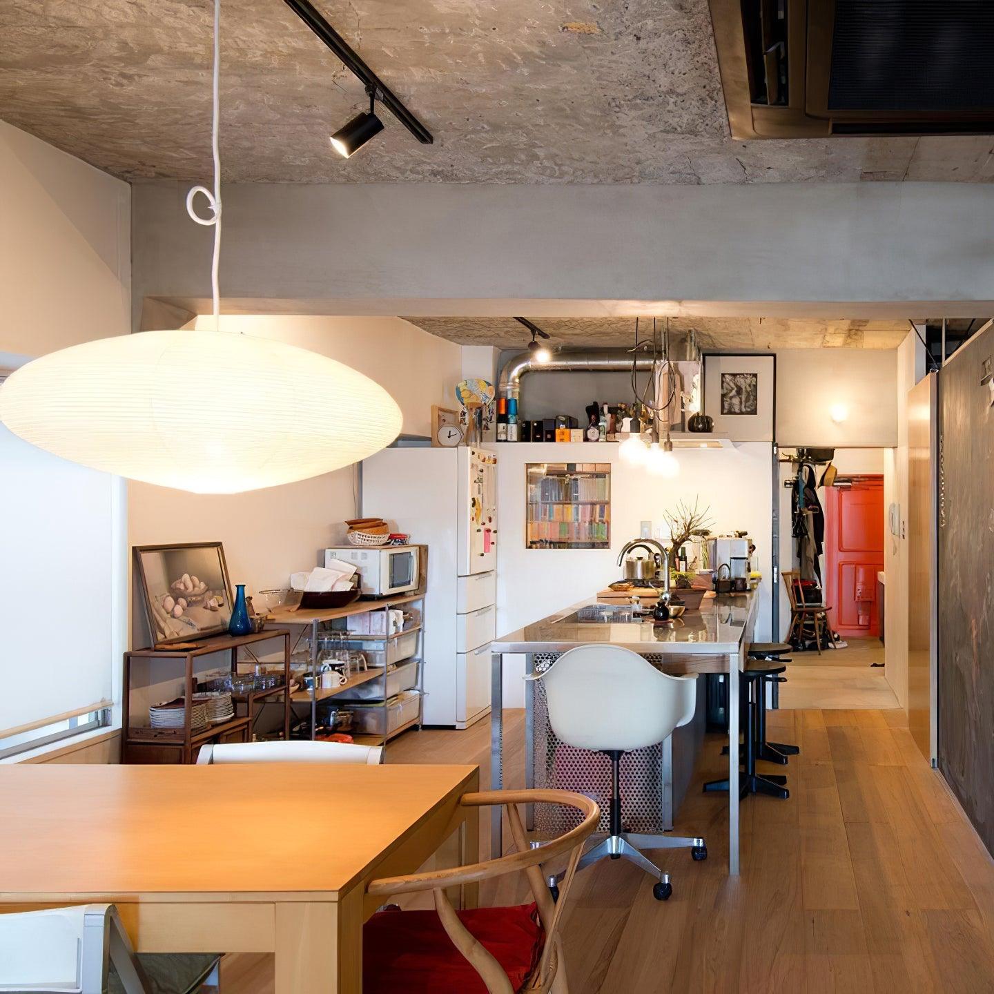 Washi Paper Pendant Lamp - Handcrafted Mulberry Light for Cozy Room