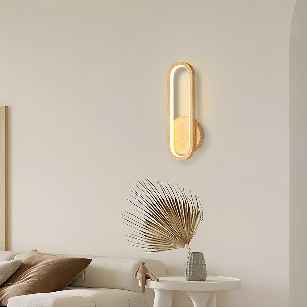 Retro Wood LED Wall Light - Rustic Living Room Fixture