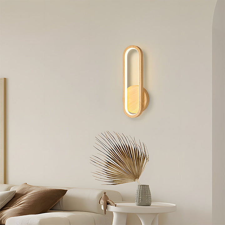 Retro Wood LED Wall Light - Rustic Living Room Fixture