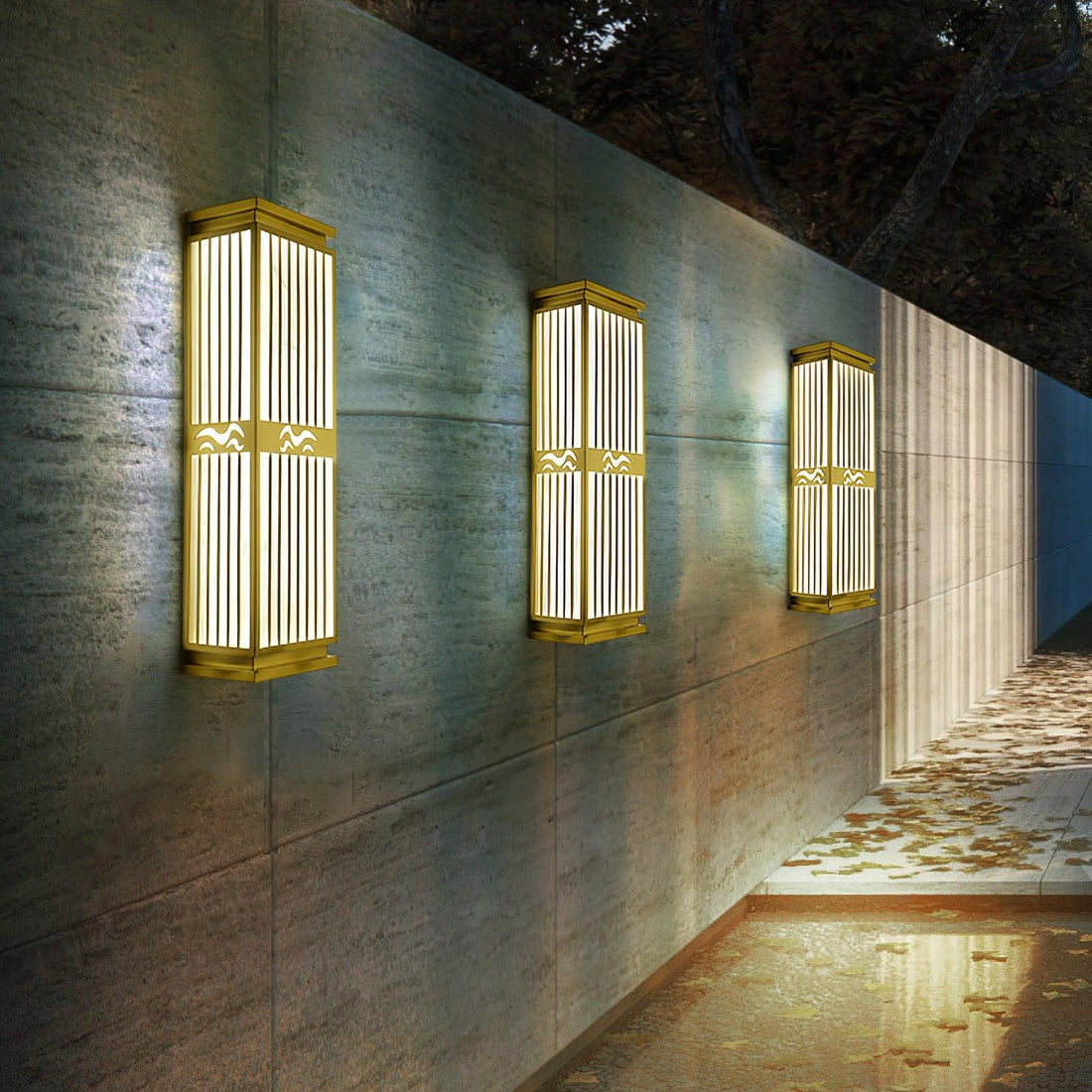Metal Outdoor Wall Light - Square Acrylic Lamp for Yard