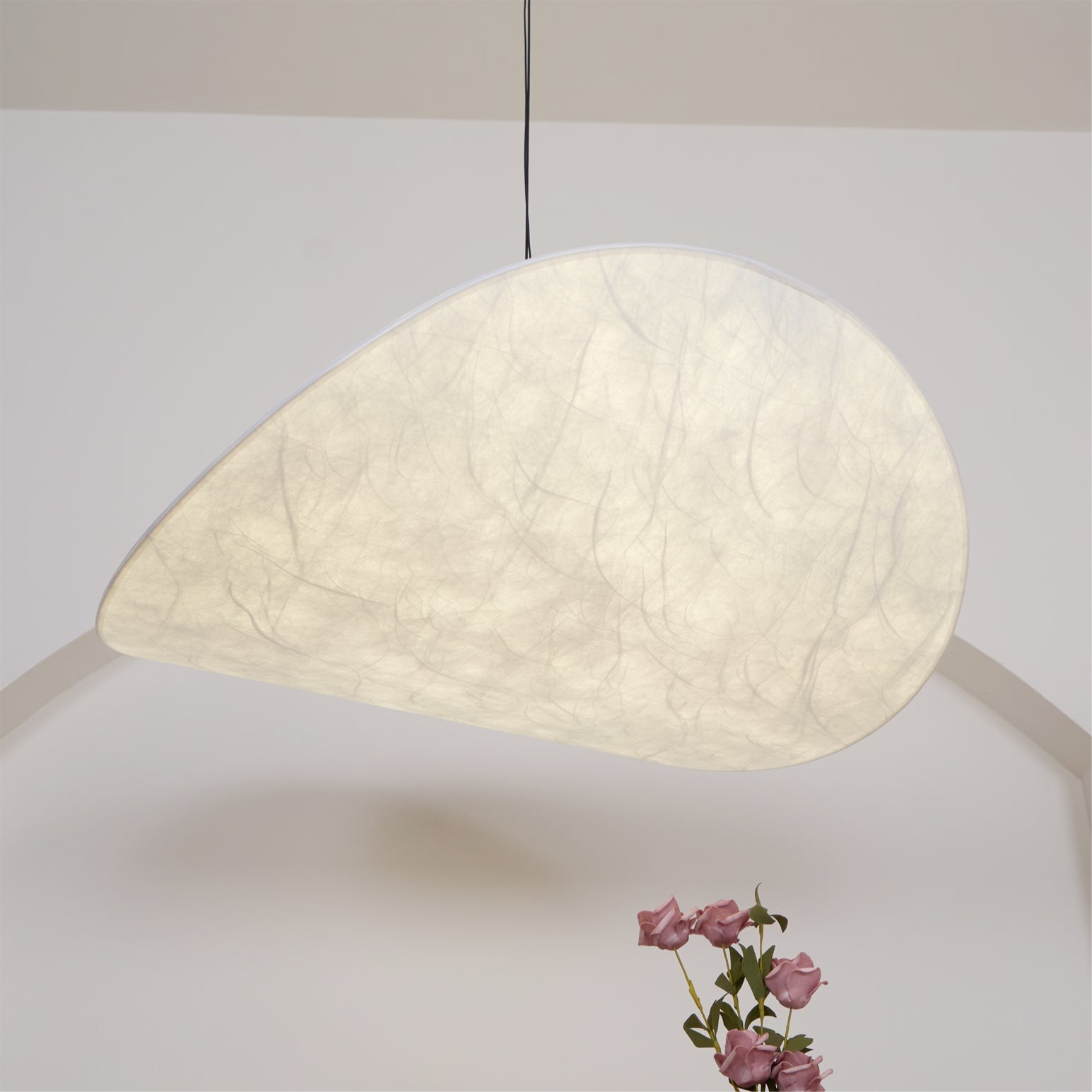 Cloudlike Mulberry Silk Plug-In Pendant Light