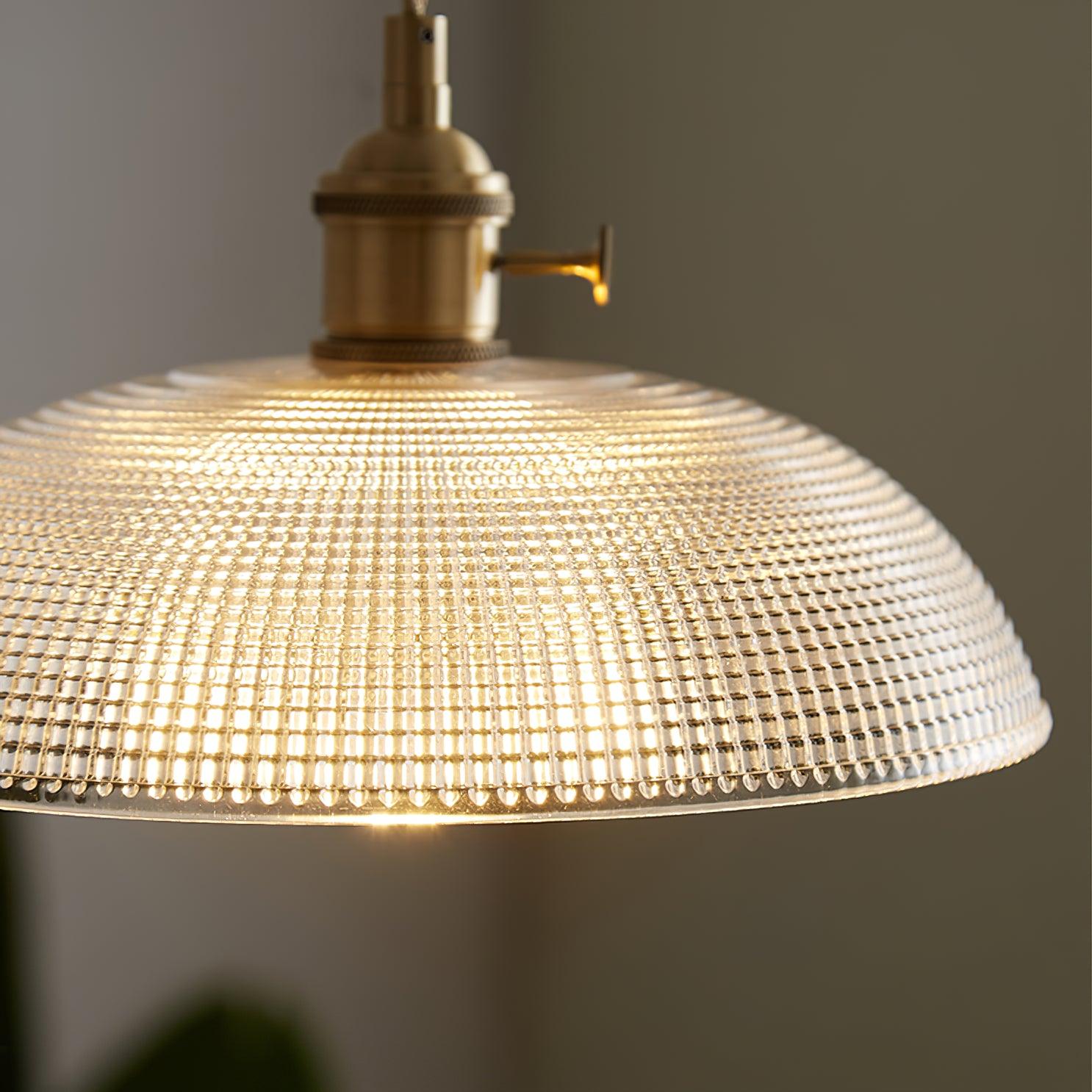 Polished Brass Domed Glass Plug-In Pendant