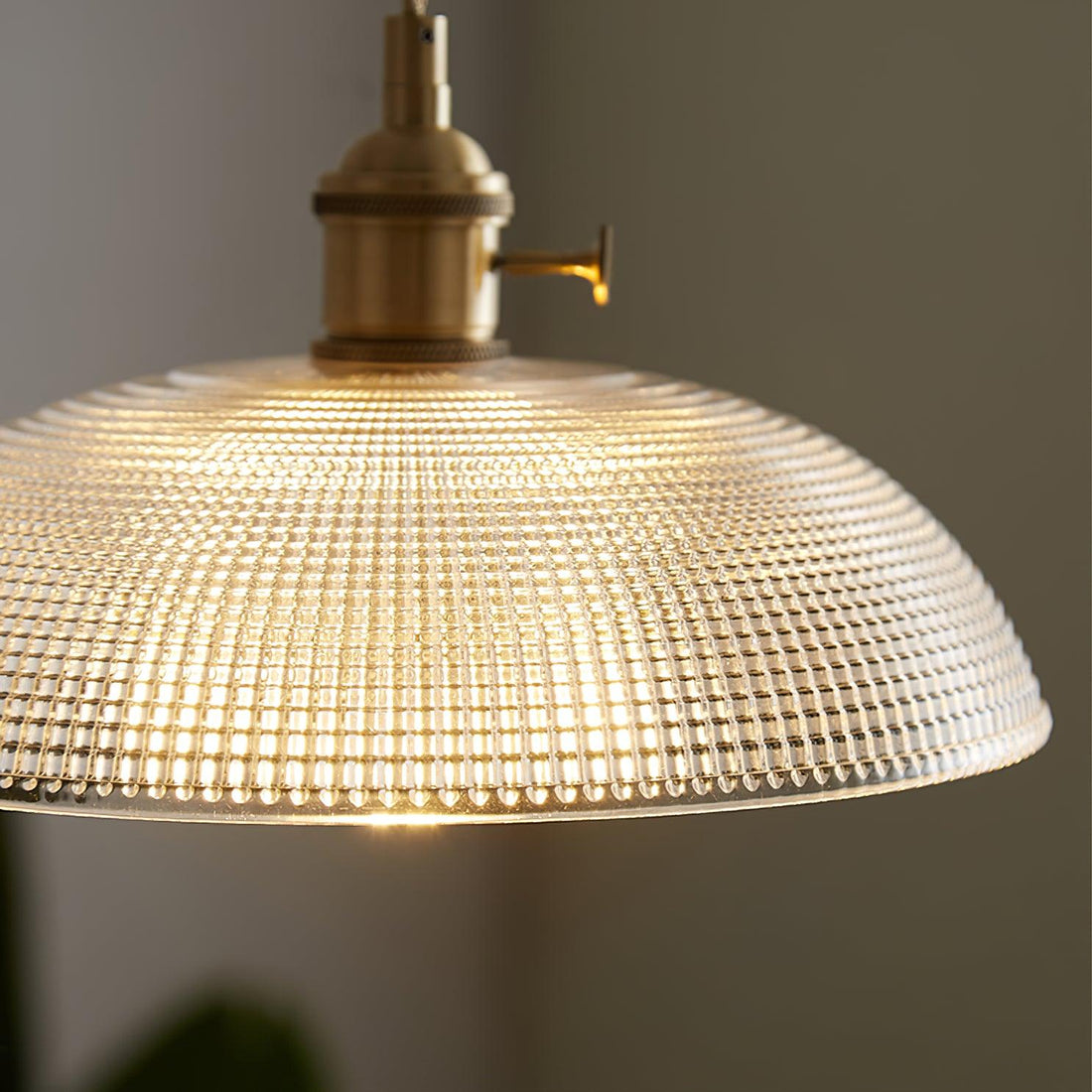 Polished Brass Domed Glass Plug-In Pendant