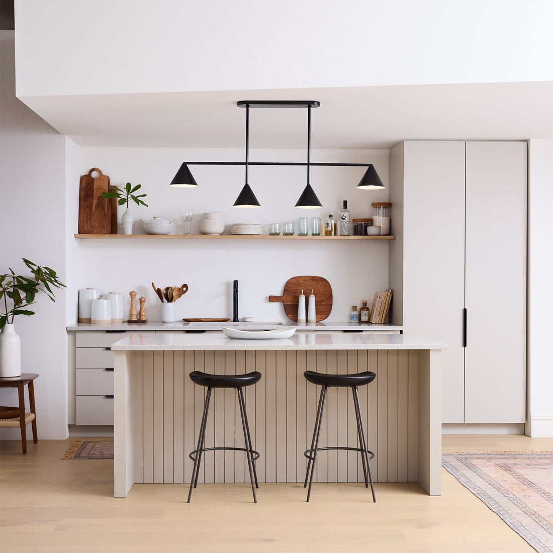 Brivana Modern Metal Chandelier - Black Cone Pendant Lamp for Office