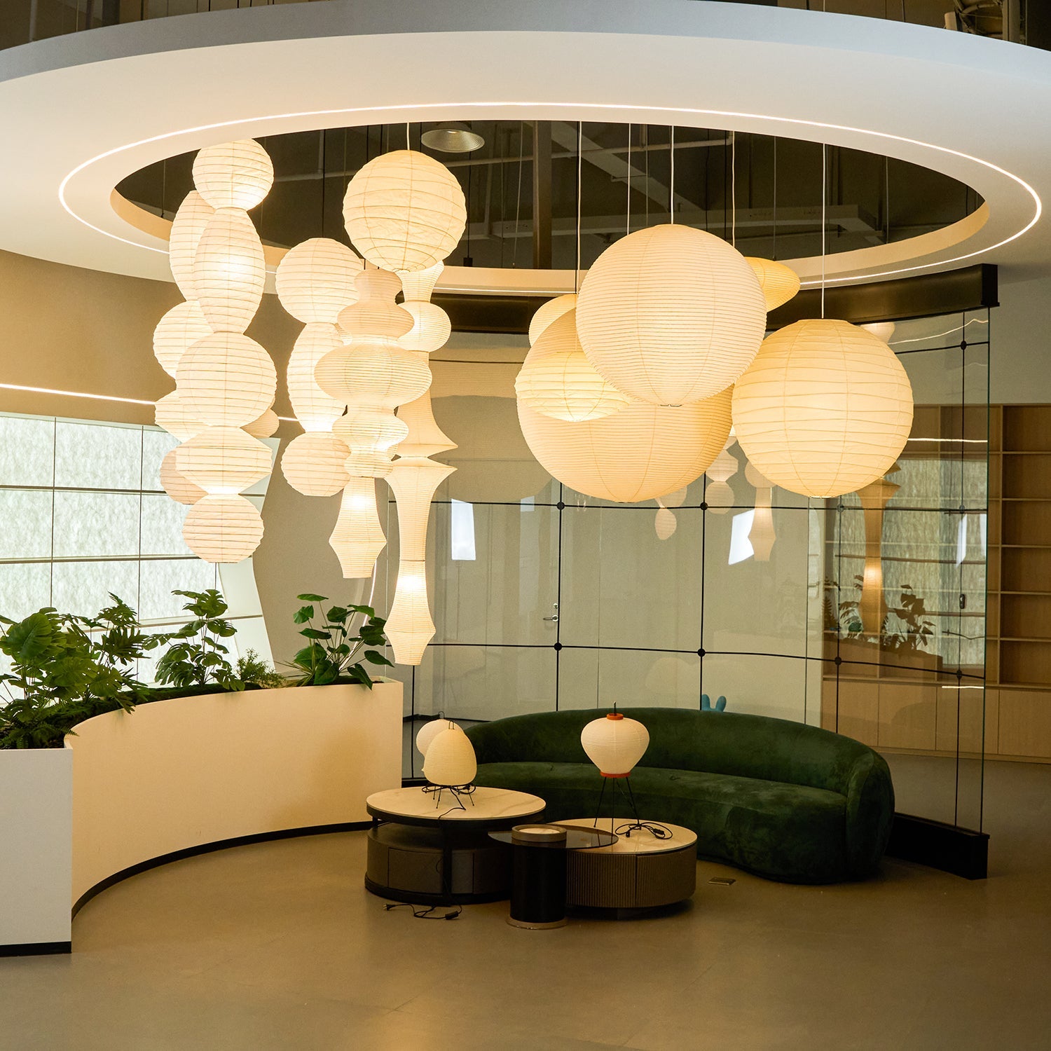 Hängelampe der Lantern-Serie – Lampe aus geschichtetem Xuan-Papier für das Esszimmer