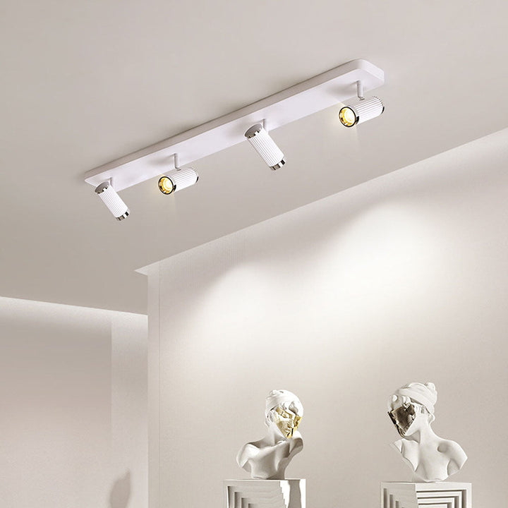 Weiße LED-Schienen-Deckenleuchte – einfache, moderne, verstellbare Metallleuchte
