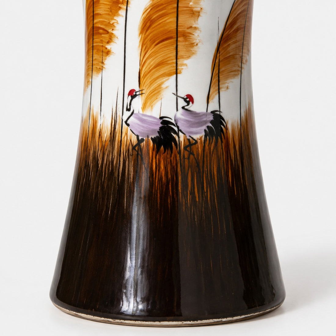 American Style Ceramic Table Lamp with Brown Fabric Shade